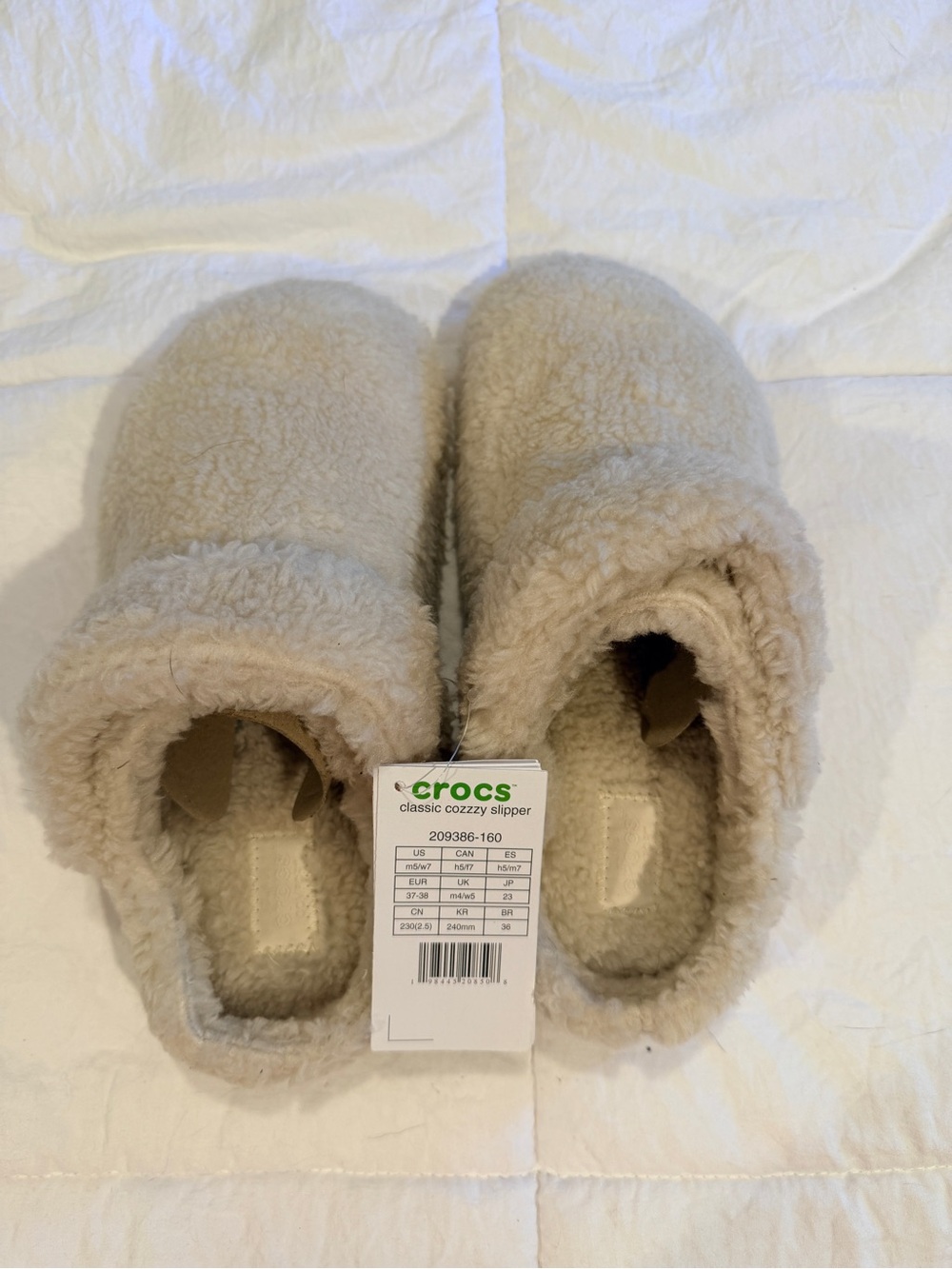 CROCS Cozy Slip-On Slippers in Oatmeal